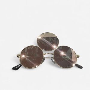 Trendy Round third eye Sunglasses with Gold Frame